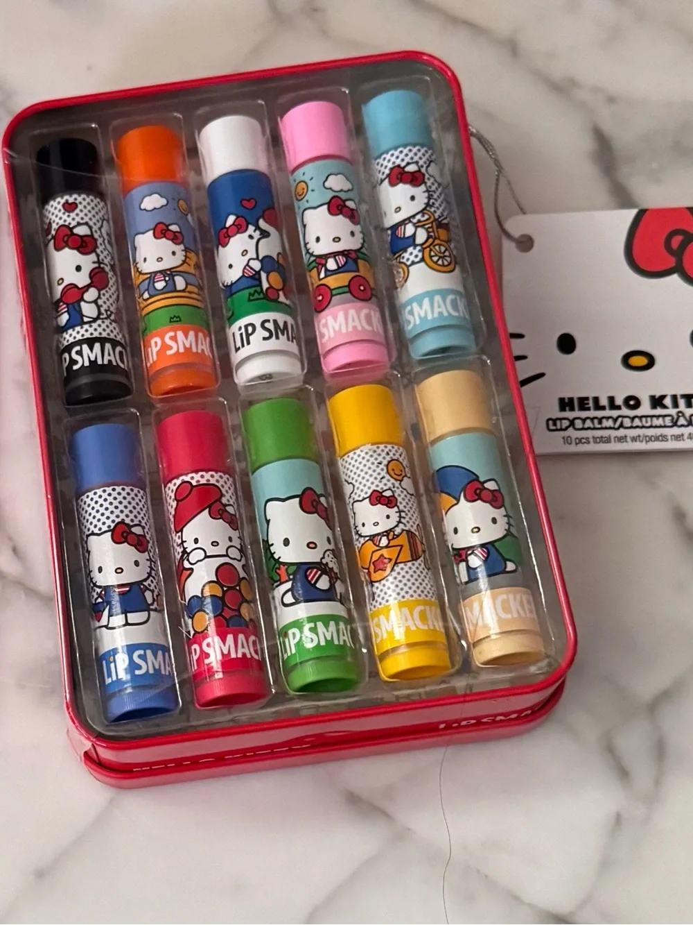 Hello Kitty Kids Colorful Lip Balm Set - Assorted Colors plus nail decals, party